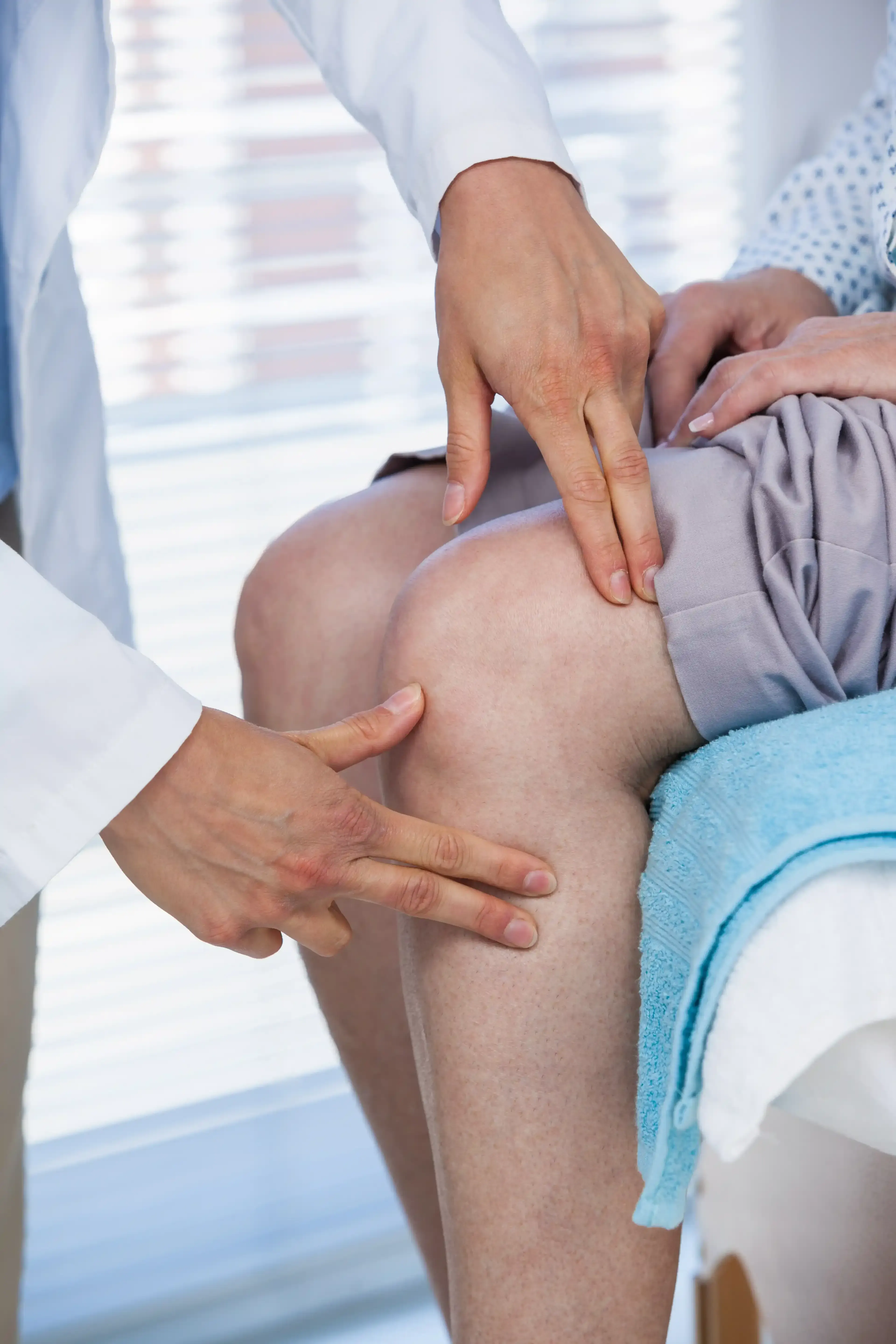 Portrait of a patient considering viscosupplementation treatment for knee pain